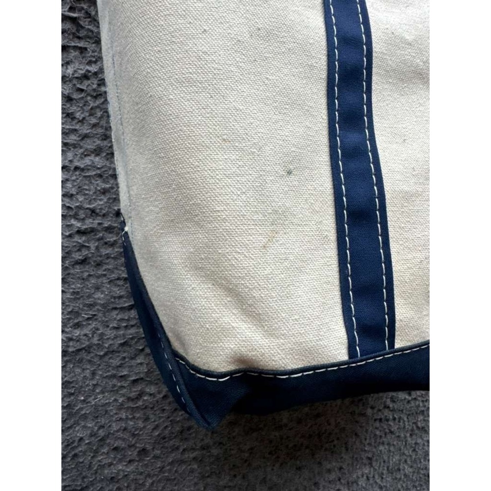 Vintage L.L.Bean 80's Boat & Tote Two-Tone Canvas Tote Bag Navy Blue White - Picture 6 of 11